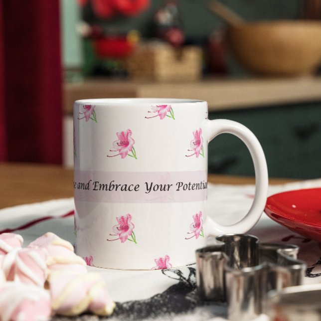 Motivierend Tasse in Blumenrosa (Von Creator hochgeladen)