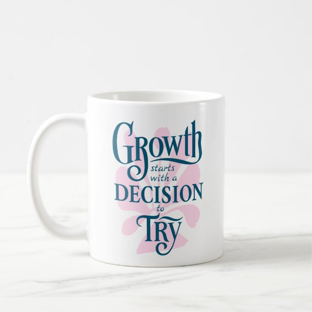 Motivierend Tasse - Wachstum beginnt (Links)