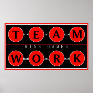 Motivierend Teamwork gewinnt Games Poster