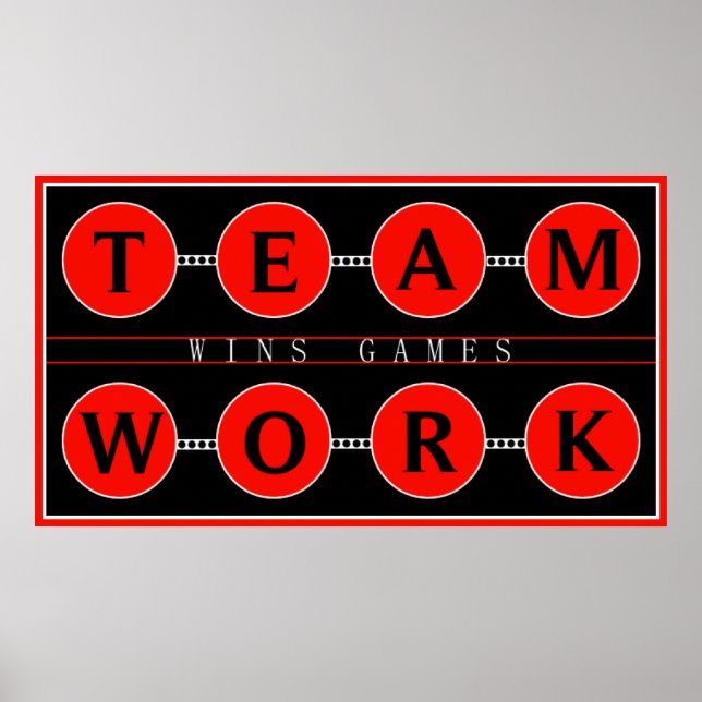 Motivierend Teamwork gewinnt Games Poster (Vorne)
