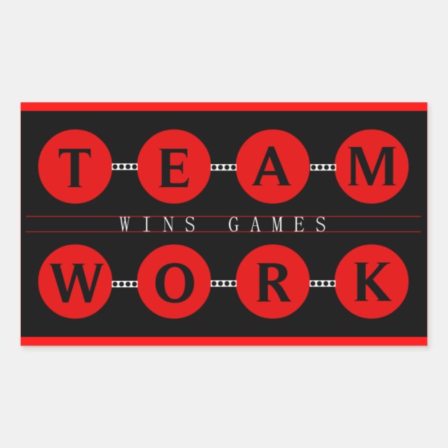 Motivierend TEAMWORK gewinnt Games Stickers (Vorderseite)