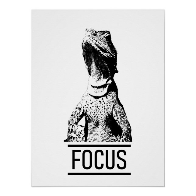 Motivierend Text fokussieren | Lizard Poster (Vorderseite)