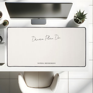 Motivierend Traumplan für die Kalligrafie Beige Schreibtischunterlage