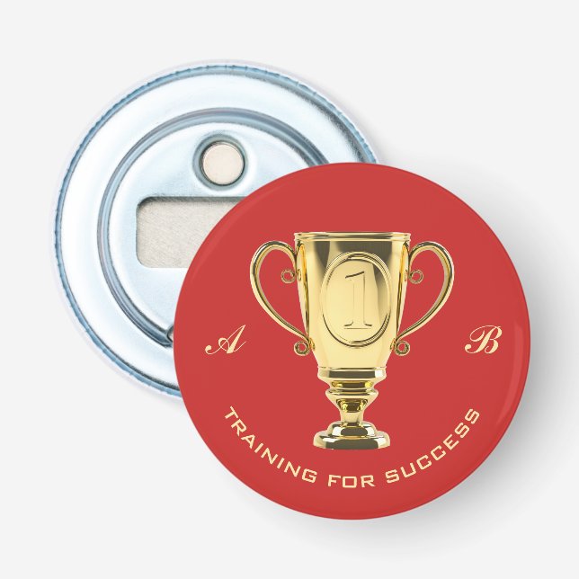 Motivierend Trophäentraining für Erfolg Rot Flaschenöffner (Vorderseite)