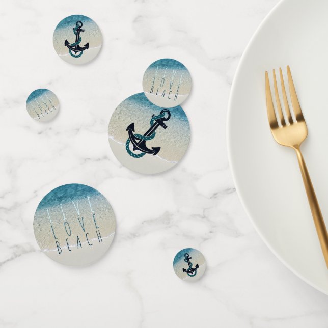 Motivierend Türkisblau Surf Waves Foto Konfetti (Gruppe)