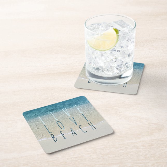 Motivierend Türkisblau Surf Waves Foto Rechteckiger Pappuntersetzer (Vor Ort)