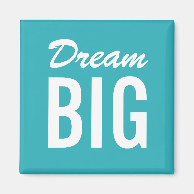 Motivierend türkisfarbener Minimalmagnet Magnet (Vorne)