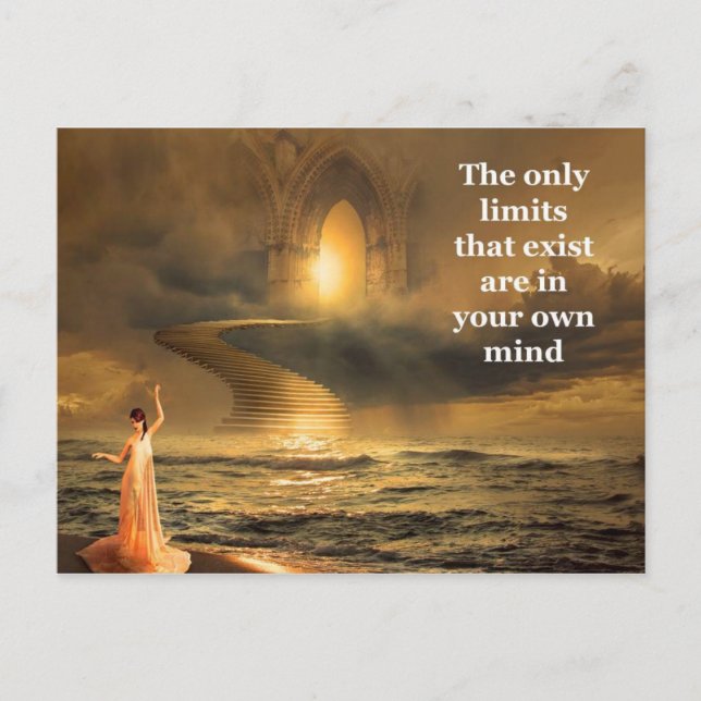 Motivierend und inspirierendes Zitat Postkarte (Vorderseite)