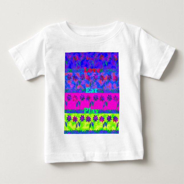 Motivierend und lebendige Kunst, Liebe & Spiel Baby T-shirt (Vorderseite)