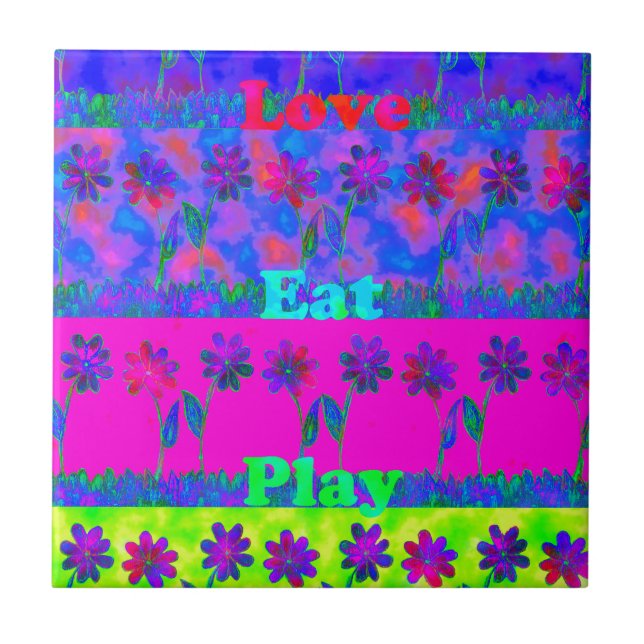 Motivierend und lebendige Kunst, Liebe & Spiel Fliese (Vorderseite)