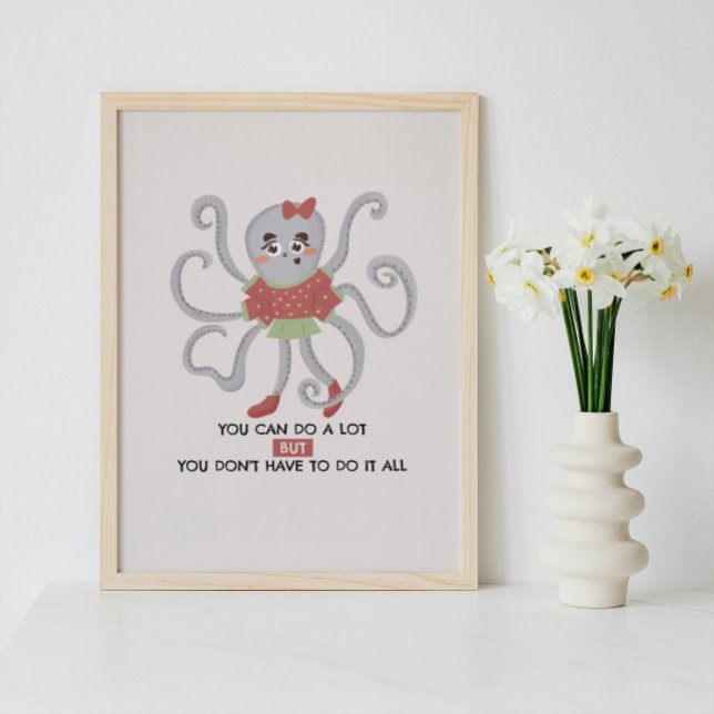 Motivierend Wall Art Poster Niedlicher Oktopus (Von Creator hochgeladen)