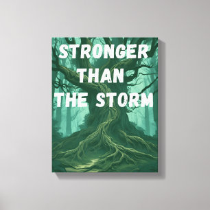 Motivierend Wall Art - Stärker als der Sturm Leinwanddruck