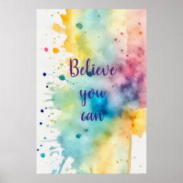 Motivierend Watercolor Wall Art Poster 10