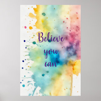 Motivierend Watercolor Wall Art Poster 10