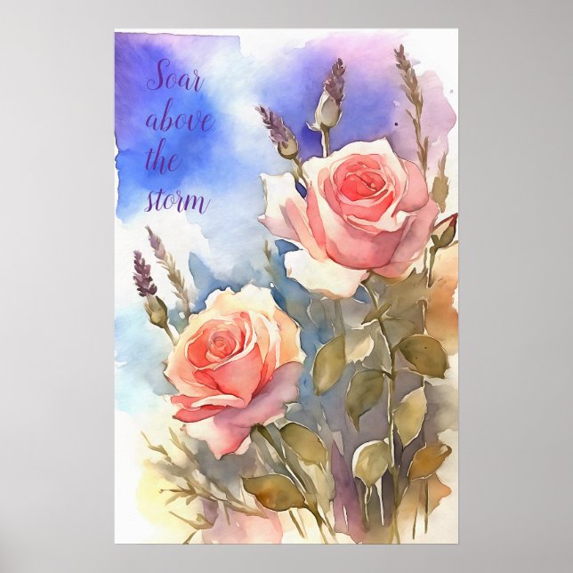 Motivierend Watercolor Wall Art Poster 100 (Vorne)