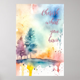 Motivierend Watercolor Wall Art Poster 18