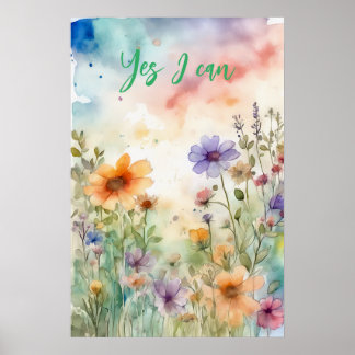 Motivierend Watercolor Wall Art Poster 35
