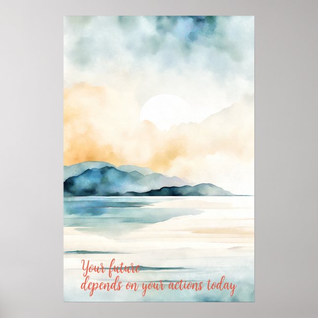 Motivierend Watercolor Wall Art Poster 50 (Vorne)