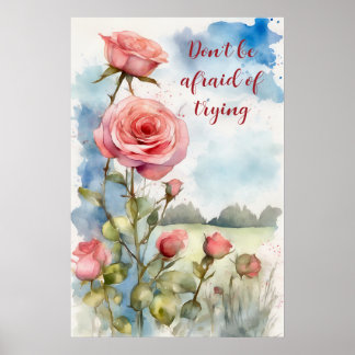 Motivierend Watercolor Wall Art Poster 65