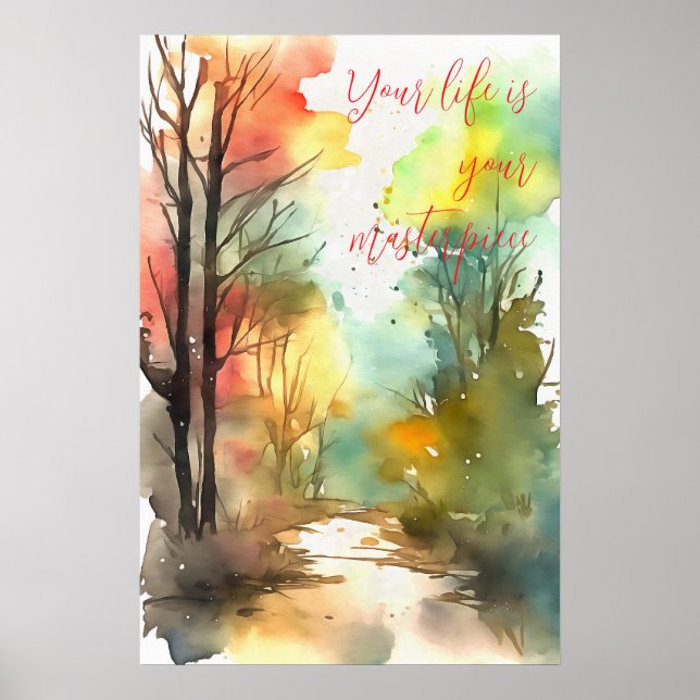 Motivierend Watercolor Wall Art Poster 95 (Vorne)
