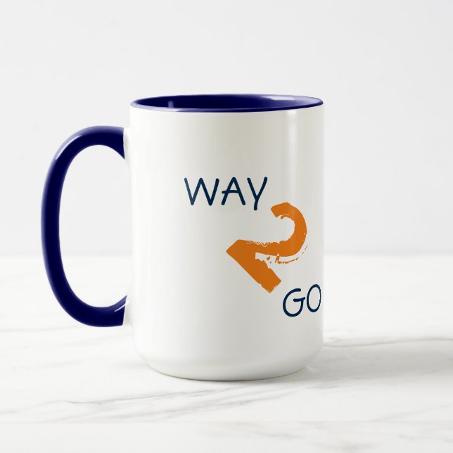 Motivierend WAY2GO blaue Orange Tasse (Links)