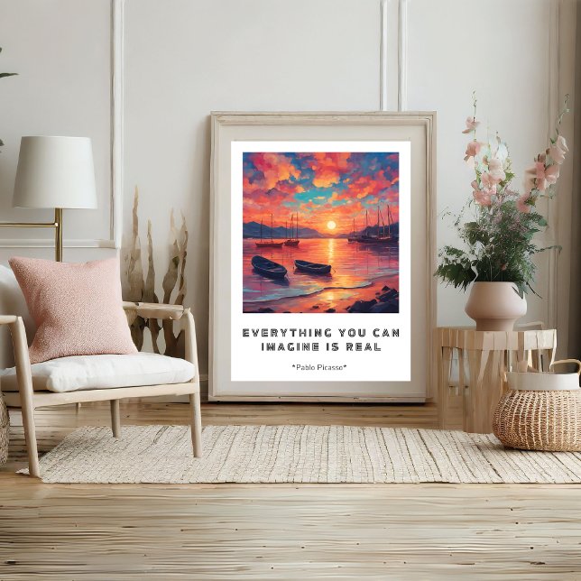 Motivierend Weisheit Stellen Sie sich vor, es wäre Poster (Motivational Wisdom Imagine Is Real Poster)