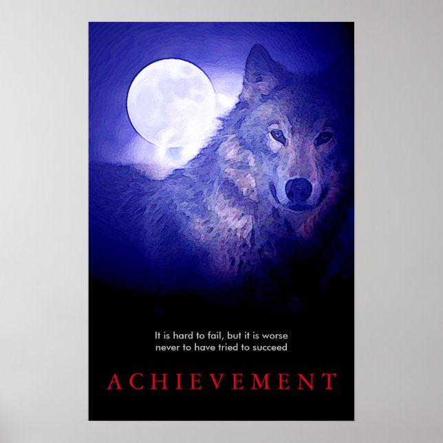 Motivierend Wolf- und Fullmoon-Plakatwerbung Poster (Vorne)