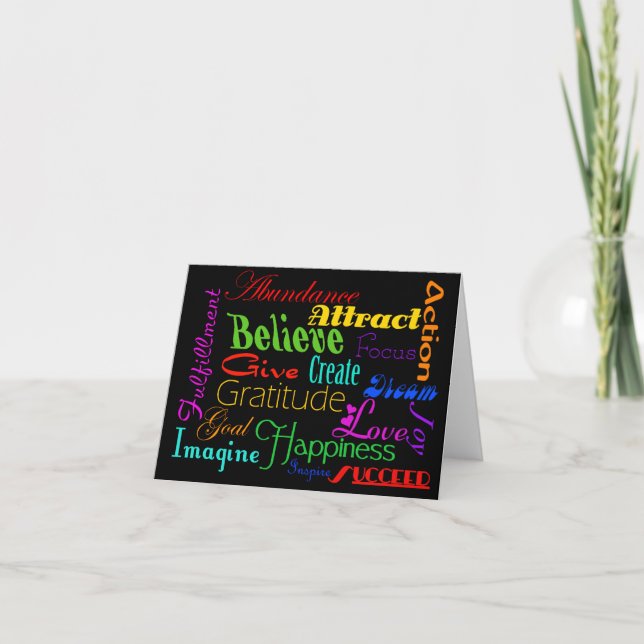 Motivierend Word Collage Note Card Karte (Vorderseite)