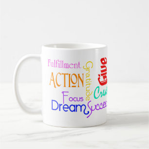 Motivierend Word-Collage-Tasse Tasse