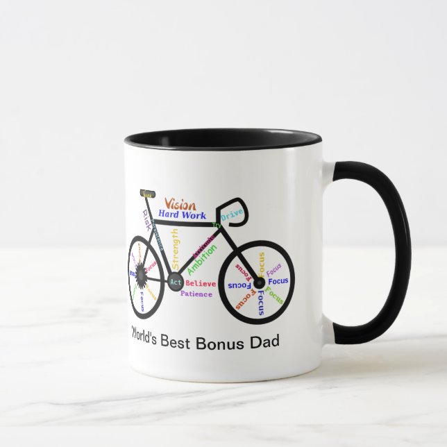 Motivierend Wordbike, Cycle Best Bonus Vater Tasse (Rechts)