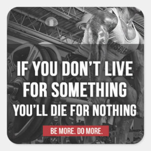 Motivierend Workout-Wörter Quadratischer Aufkleber