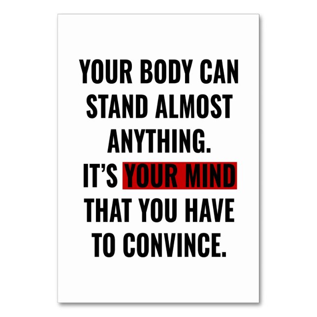 Motivierend Workout-Zitate Tischnummer (Vorderseite)