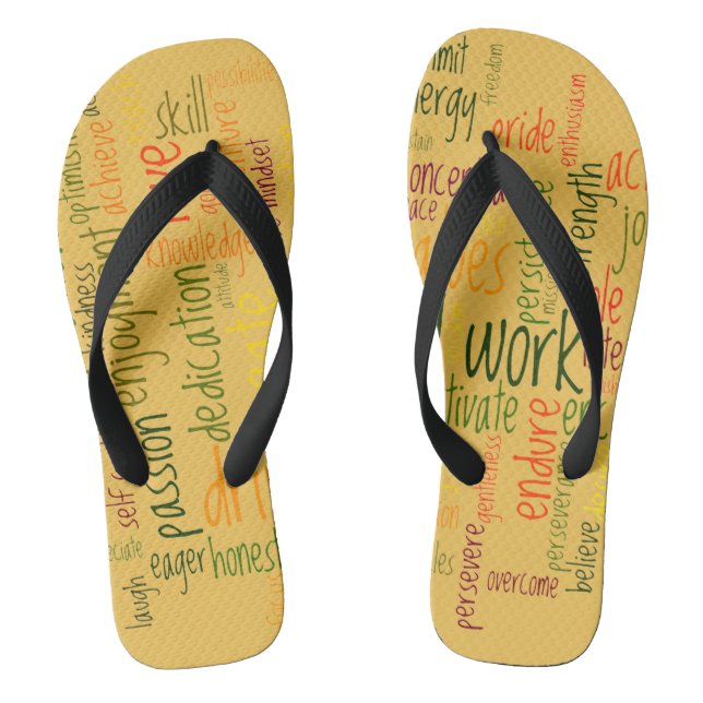 Motivierend Worte 2 positive Ermutigung Flip Flops (Fußbett)