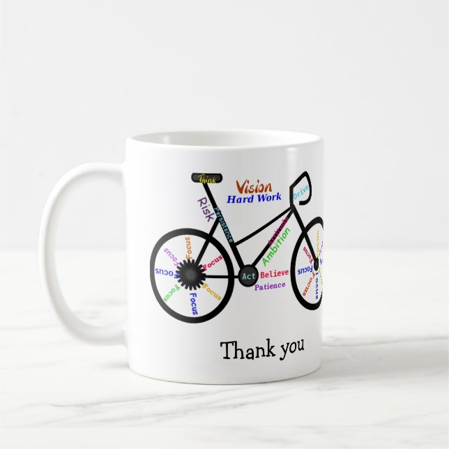 Motivierend Worte, Fahrrad, Fahrrad, Dank für das  Kaffeetasse (Links)