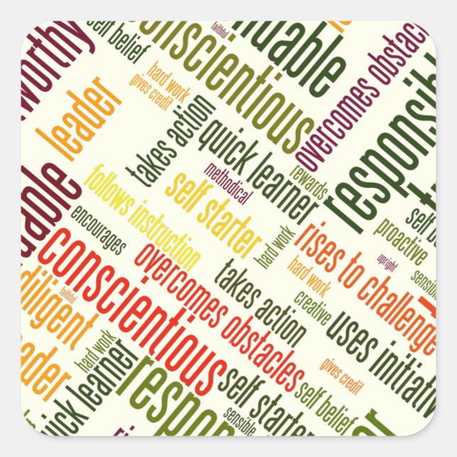 Motivierend Worte fördern positive Ergebnisse Quadratischer Aufkleber (Vorderseite)