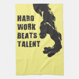 Motivierend Worte - harte Arbeit schlägt Talent Handtuch