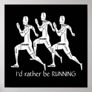 Motivierend Worte, ich würde lieber laufen Poster