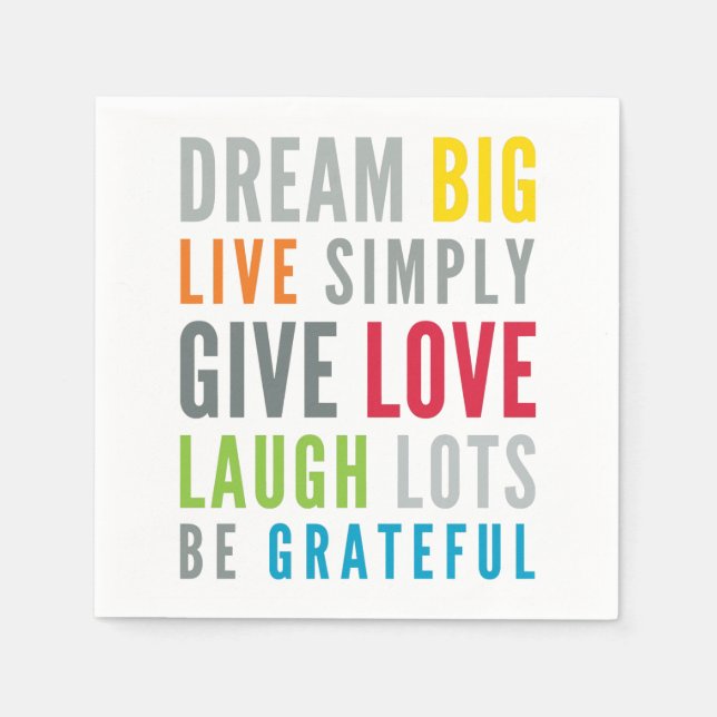 MOTIVIEREND WORTE ZUR LIEBE DURCH moderne Typograf Serviette (Vorderseite)