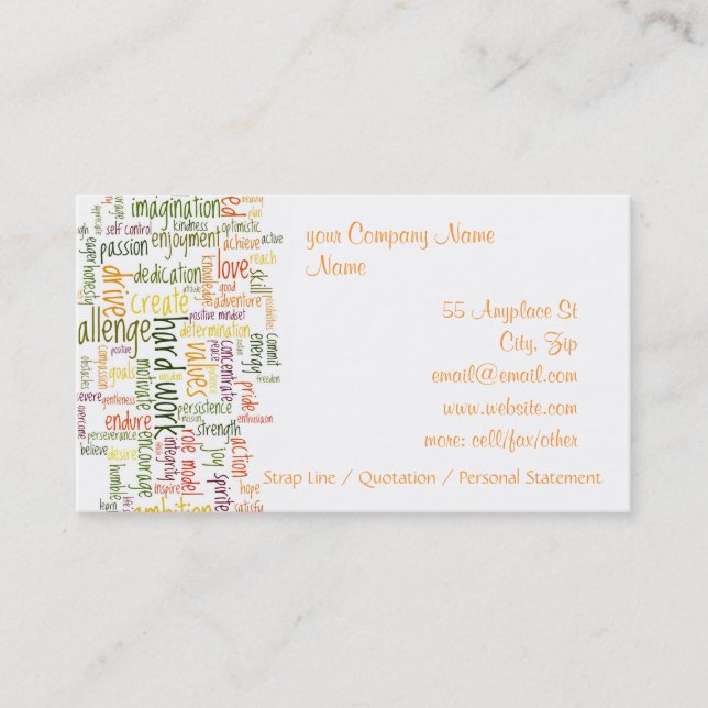Motivierend Wörter #2 Visitenkarte (Vorderseite)