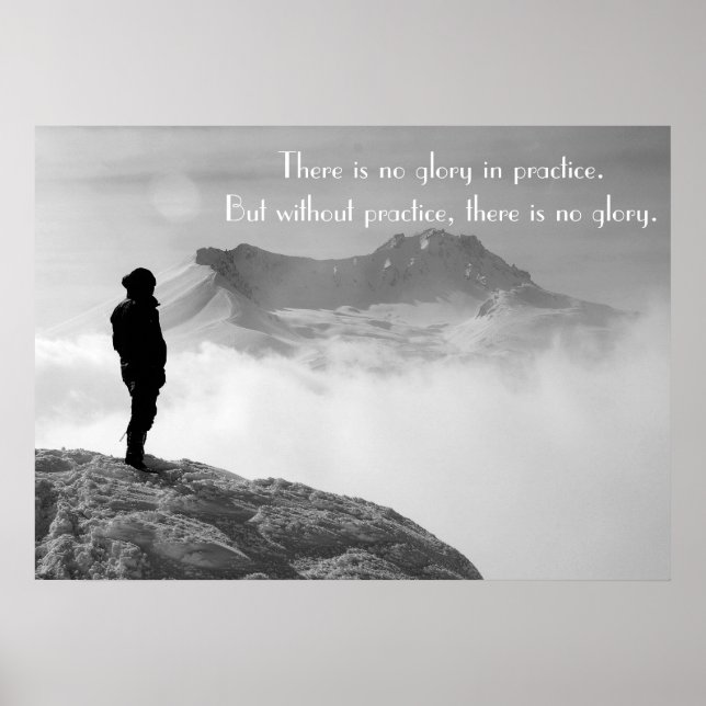 Motivierend Wörter für Praxis und Beharrlichkeit Poster (Vorne)