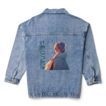 Motivierend Wörter japanisches Design Denim Jacket