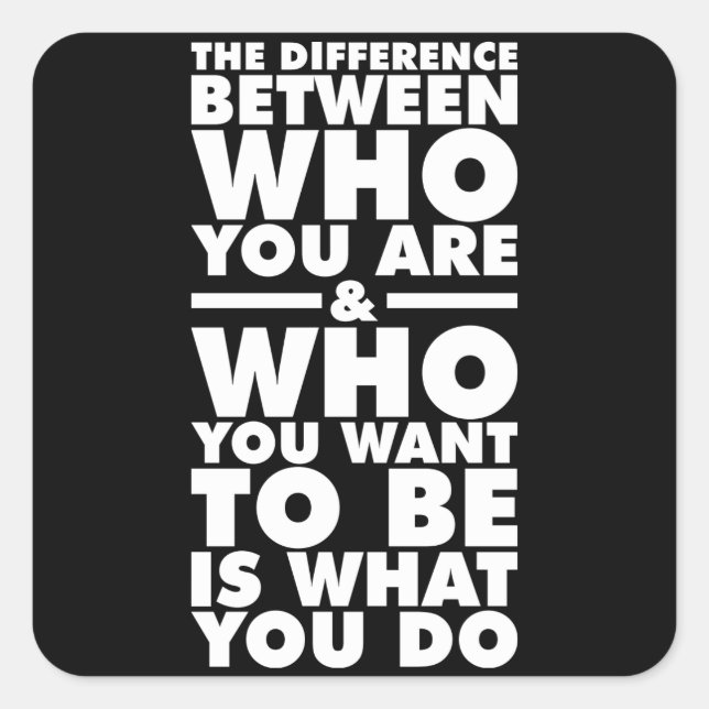 Motivierend Wörter Quadratischer Aufkleber (Vorderseite)