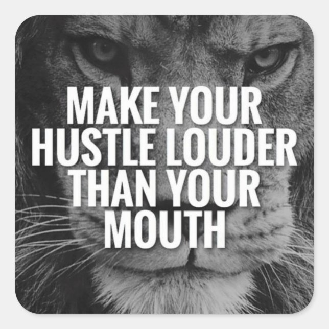 Motivierend Wörter Quadratischer Aufkleber (Vorderseite)