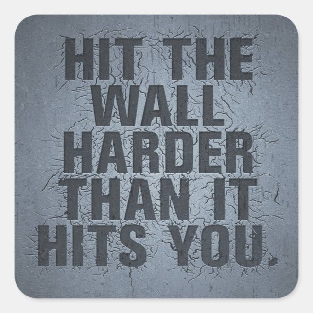 Motivierend Wörter Quadratischer Aufkleber (Vorderseite)