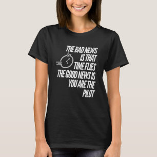 Motivierend Zeituhr, grafische Pilotenuhr T-Shirt