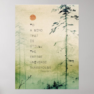 Motivierend Zen-Zitat Wasserfarbenwelt Poster