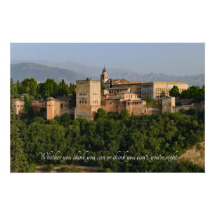 Motivierend Zitat - Alhambra Palace Spanien Poster