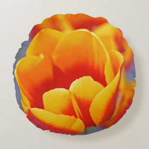 Motivierend Zitat aus gelbem Tulip / zurück Rundes Kissen