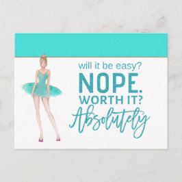 Motivierend Zitat/Ballerina/aquamarin Postkarte
