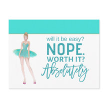 Motivierend Zitat/Ballerina/aquamarin